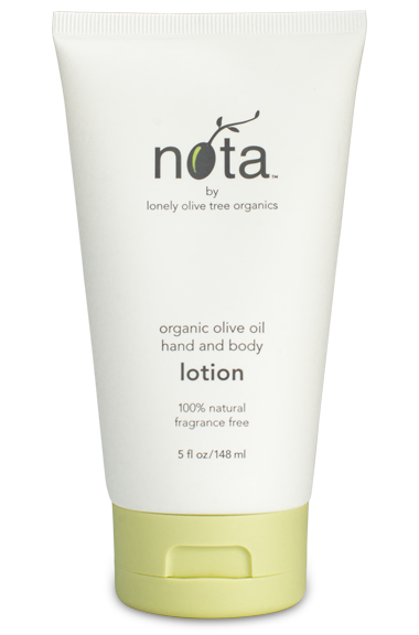 bottle of olive oil hand and body lotion. 